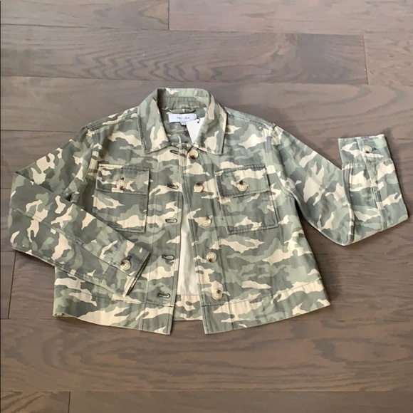 John + Jenn Camo Cropped Jean Denim Jacket - xs - Picture 3 of 8